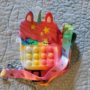 Unicorn Pop It Fidget Toy with Lanyard